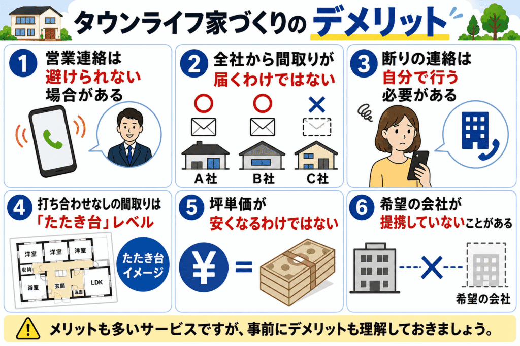 タウンライフ家づくりのデメリット