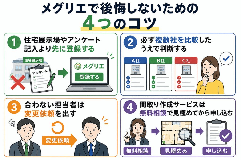 メグリエで後悔しないための4つのコツ