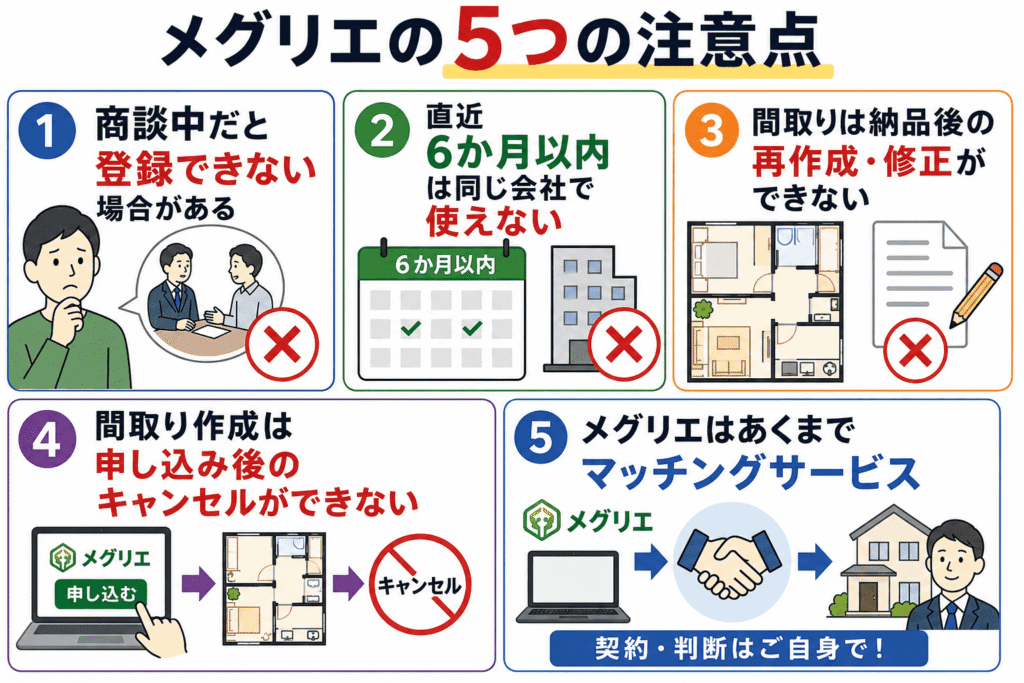 メグリエの5つの注意点