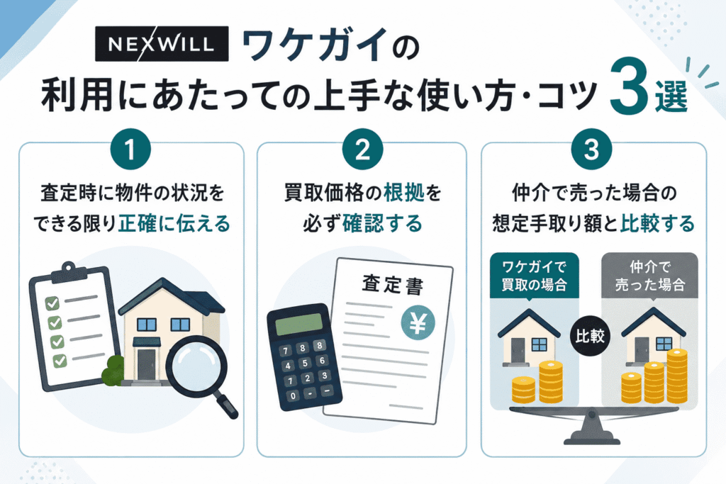 ワケガイの利用にあたっての上手な使い方・コツ
