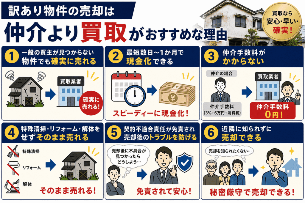 訳あり物件の売却は仲介より買取がおすすめな理由