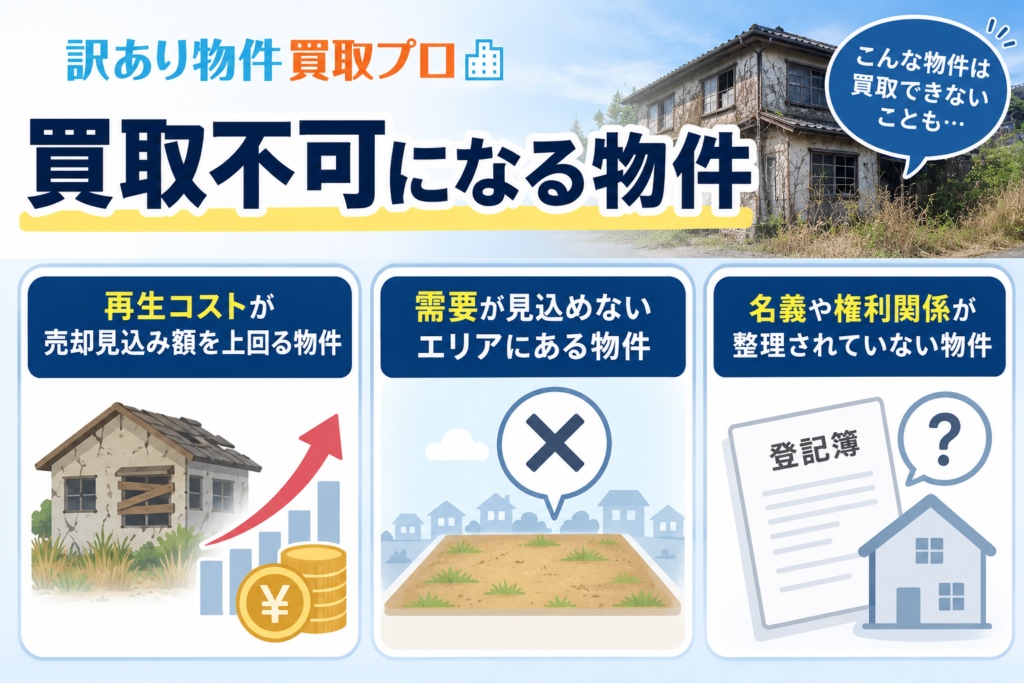 訳あり物件買取プロで買取不可になる物件