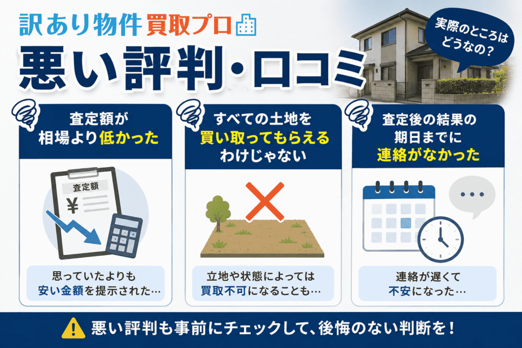 訳あり物件買取プロの悪い評判・口コミ