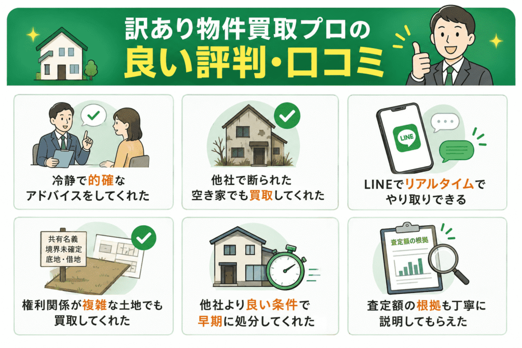 訳あり物件買取プロの良い評判・口コミ