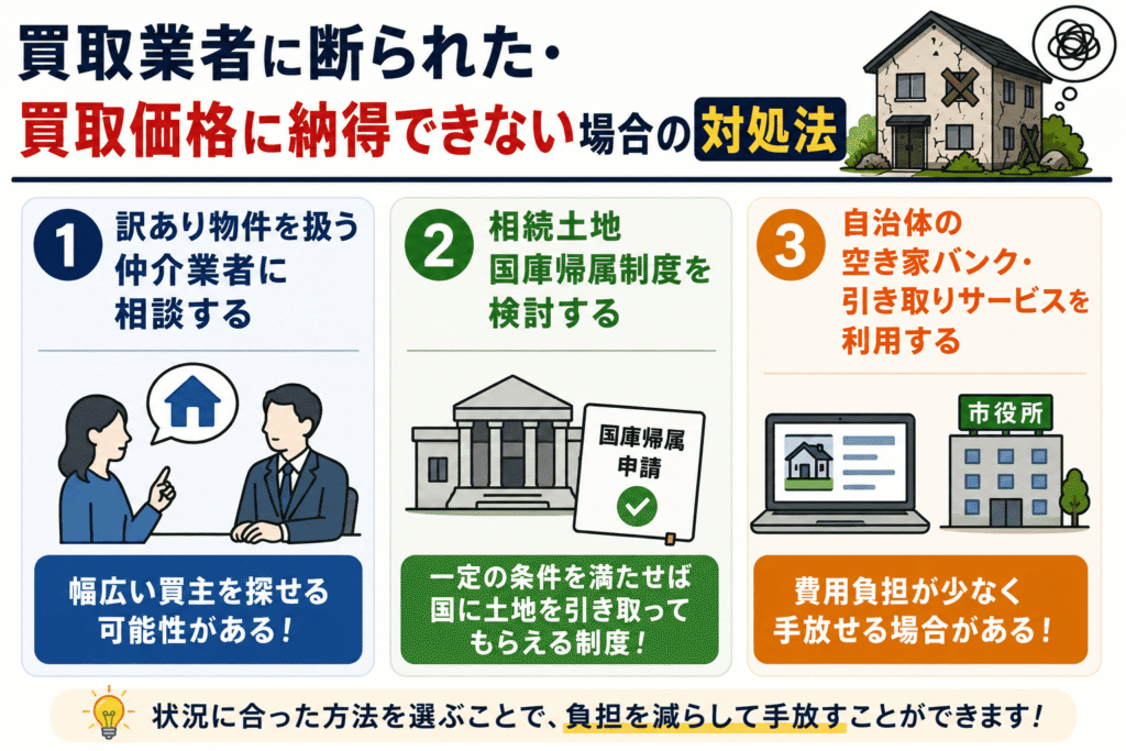 買取業者に断られた・買取価格に納得できない場合の対処法