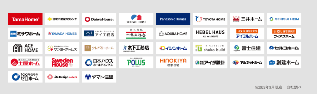 提携1,320社以上・大手ハウスメーカー35社が掲載