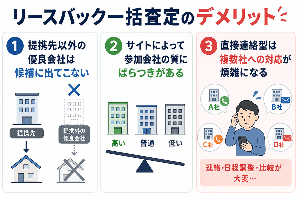 リースバック一括査定のデメリット