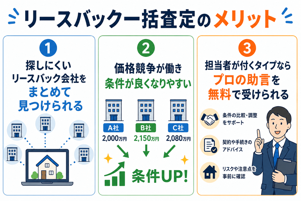 リースバック一括査定のメリット
