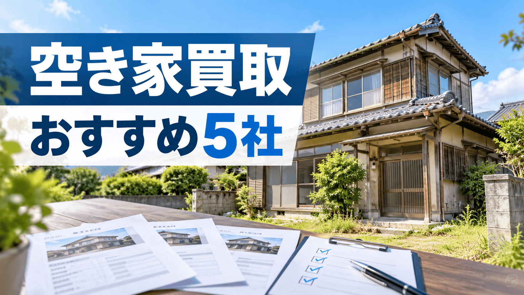 空き家の買取業者おすすめランキング5社【2026年】口コミ・評判と失敗しない選び方